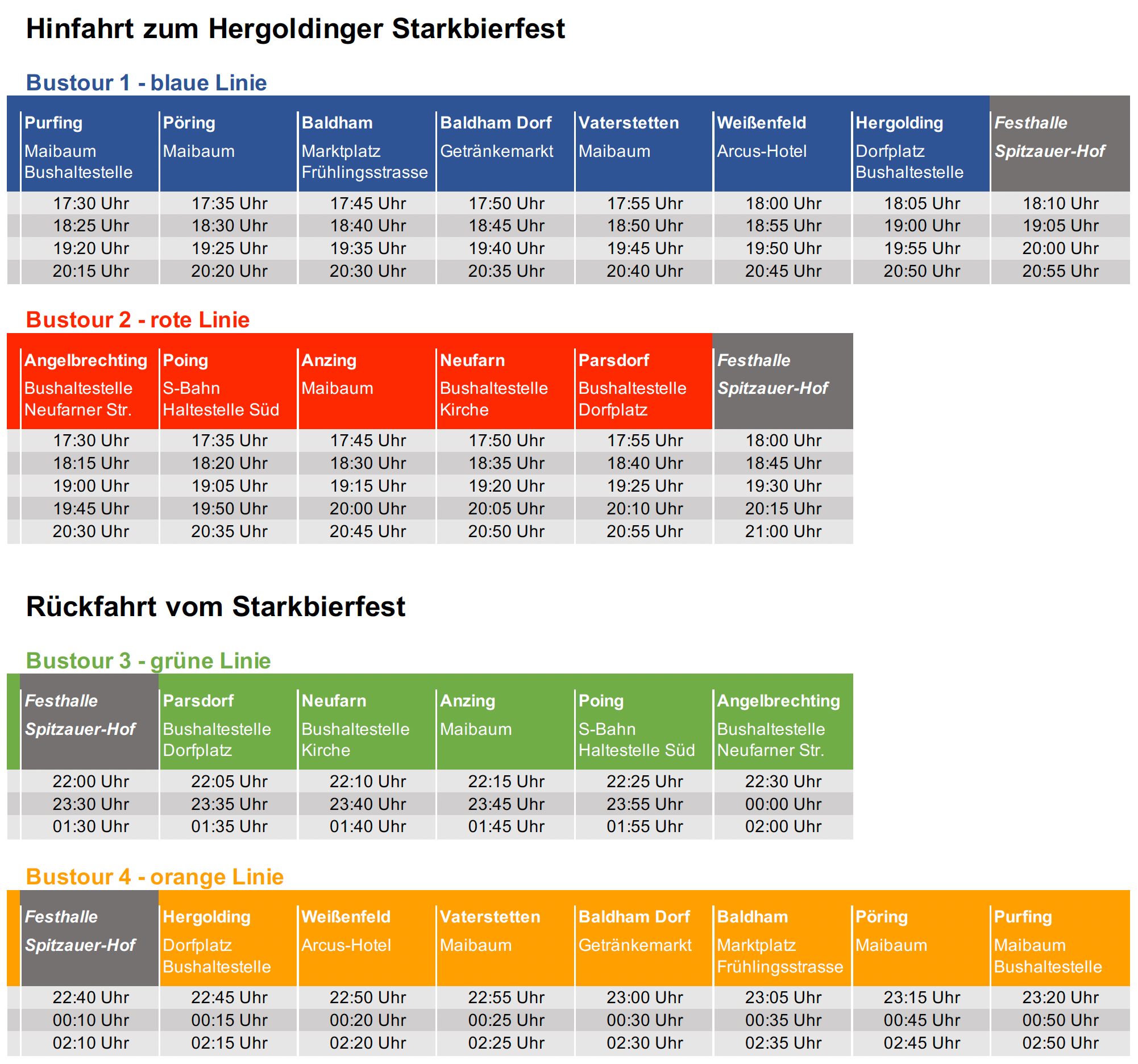 Busfahrplan Starkbierfest